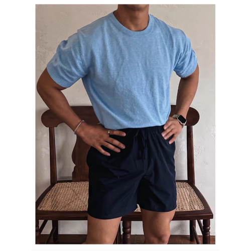OLD MONEY老錢風 純色圓領春夏 t-shirt 針織紋理