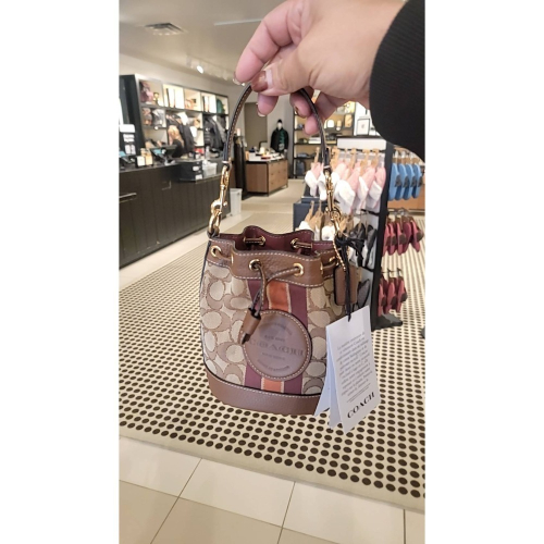 Coach美拉德風迷你水桶包