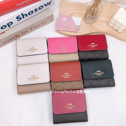 美國代購??台灣現貨 Coach 三折短夾 薄短夾