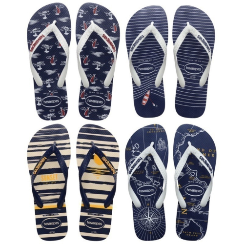 巴西人字拖Havaianas 男款 Top nautical 帆船條紋/ 條紋夕陽
