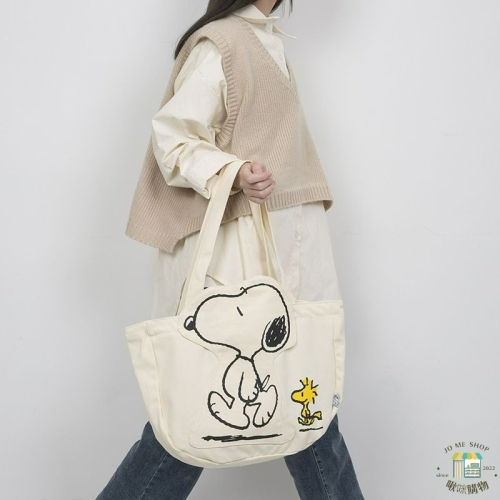 現貨?官方✨️ 正品 ✨️ Snoopy 史努比 卡通大容量 休閒帆布袋 包包 女 ins 百搭 單肩包