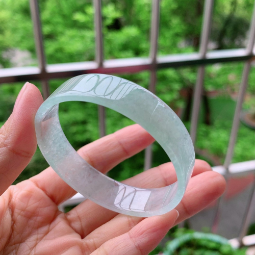 冰種起光玉質細膩嫩蘋果綠淺陽綠玉鐲手鐲-內徑約51.6mm-A061010-湧翠坊A貨緬甸手鐲-附台灣證書