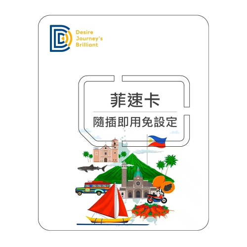 【DJB菲速卡】菲律賓網卡 菲律賓sim卡 5-10天 每日1GB高速流量 菲律賓上網卡