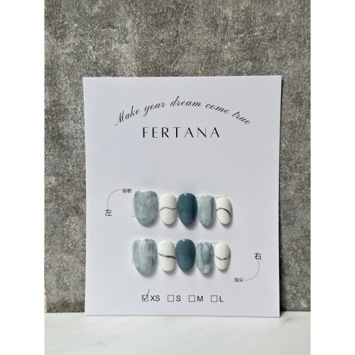 Fertana studio手工穿戴甲 顯白藍色系TH030