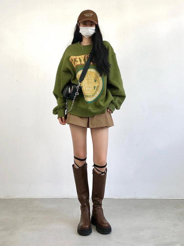 DearGod正韓女裝下衣失蹤潮流王 高級感慵懶風牛油果oversize衛衣加絨加厚女秋裝
