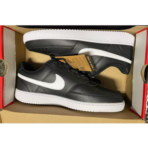 ￼Nike 耐吉 休閒鞋 男鞋 皮革 COURT VISION LO NN 黑