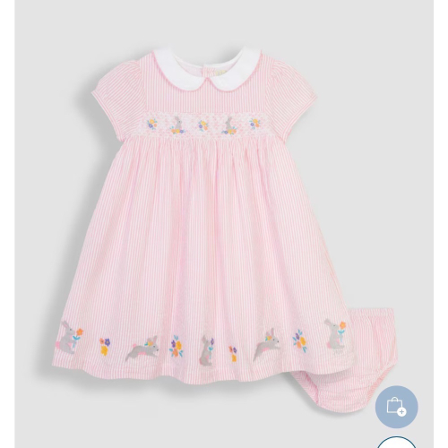 現貨?98、110 英國??Jojomamanbebe 女童彼得領兔子?洋裝
