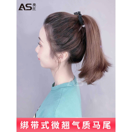 假發馬尾女長發綁帶式大波浪高馬尾自然網紅仿真辮子長卷發假馬尾