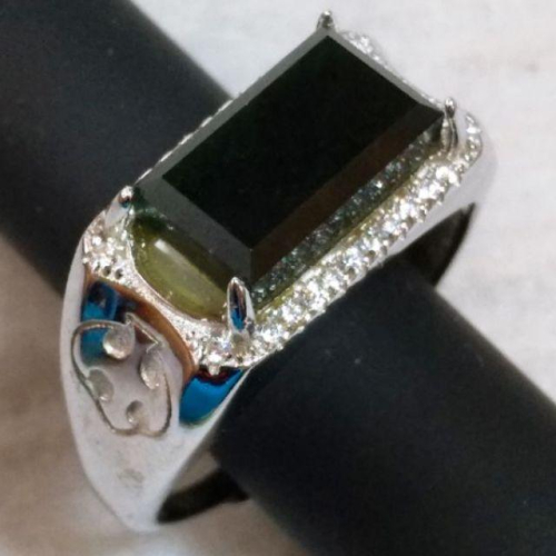 ☯️墨翠戒☯️ 天然玉 A貨 翡翠 墨翠 馬鞍 戒面 鑲925銀台 男戒 (活圍)現貨特價【92jade遇見善緣】玉戒