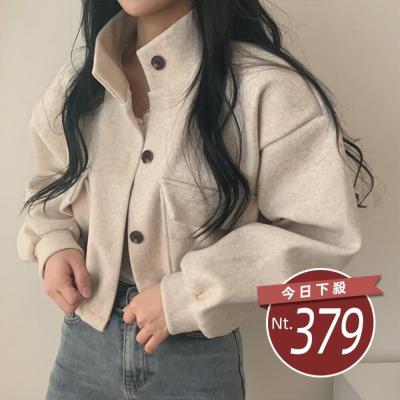 【台灣發貨】韓版復古法式寬鬆百搭短版外套 外套 防曬外套 女裝 上衣 衣服【J301】