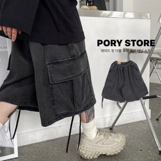 【PORY STORE】??韓國 city boy 重磅 水洗 刷色 大口袋 工裝 牛仔 短褲 工裝褲 牛仔褲