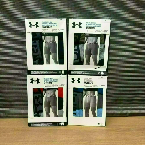 [盒損] 美國 UA 安德瑪 Under Armour Tech Mesh網眼/Cotton棉質 6吋四角褲 內褲 三件