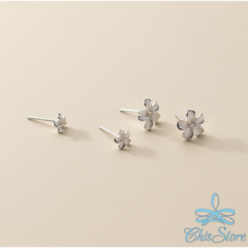 CHISSTORE【梅花耳環】韓國 五瓣花 花朵耳環 迷你耳環 小 可愛耳環 氣質耳釘 防過敏耳環 S925 純銀耳環