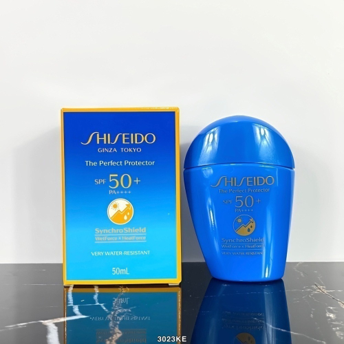 ?59Qoo批發?SHISEIDO 資生堂 新艷陽•夏 水離子溫和 防曬乳 防曬霜 藍胖子 50ml 隔離防曬 保濕