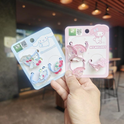 【台灣現貨?J&E比選物店】正版 三麗鷗 髮圈 庫洛米 壓克力 髮繩 女孩 女童 頭繩 女童髮飾 髮圈
