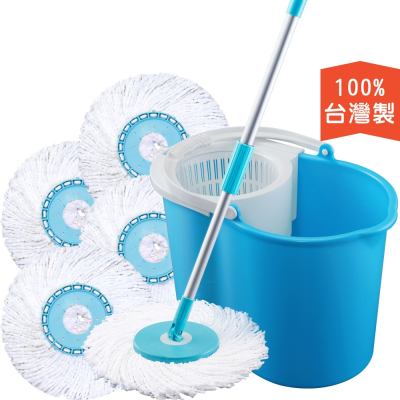 【U-mop】1桿1桶1布 旋轉拖把 手壓拖把 拖把組 乾濕兩用 免手洗 除塵吸水 地板清潔 平板拖 吸水拖把