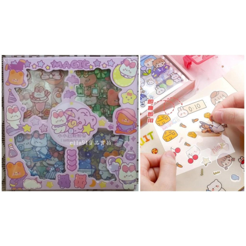 志志賣場-手帳貼紙 手帳貼紙禮盒 手帳 貼紙 透明防水 (共100張 不重復)