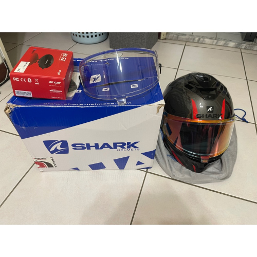 SHARK 碳纖維全罩式安全帽 XL 含BK-S2