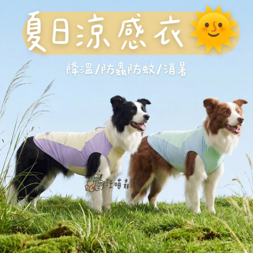 【汪喵森活】 拼色 涼感衣 10-50kg 物理降溫 可牽引 脖圍可調 防曬衣 狗衣服 夏天 寵物衣服 防蚊衣 防蟲衣