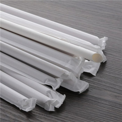 【嚴選SHOP】100入獨立包裝 8mm白色紙吸管 台灣製造 西米露吸管 環保紙吸管 單支包紙吸管 紙吸管【F006】