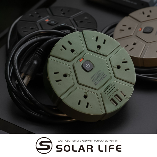 ADAMOUTDOOR 5座 USB / PD 延長線 1.8M 露營動力線 電源插座 PD延長線 戶外分接器 新安規