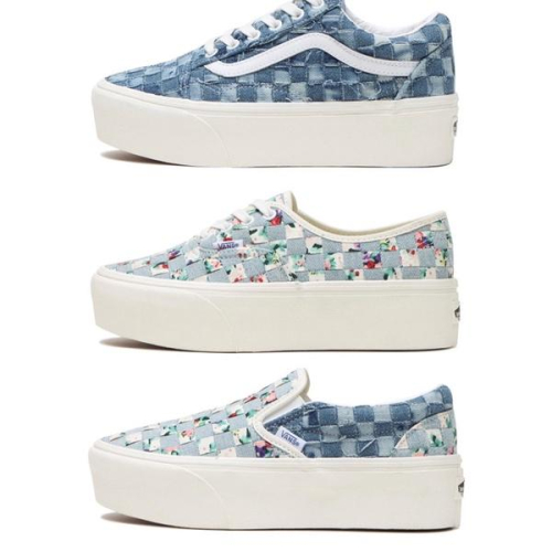 [unclev1966] Vans StackForm 厚底 牛仔籃 碎布 格紋 碎花 增高 小隻女必備