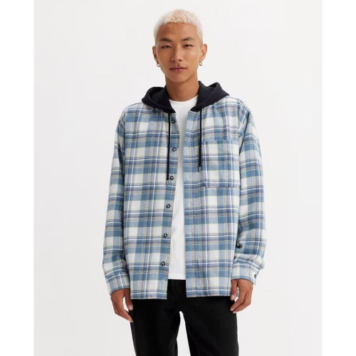 【連帽襯衫S-XXL】美國Levis HOODED FLANNEL SHIRT 重磅 法蘭絨 連帽襯衫外套 寬鬆百搭款