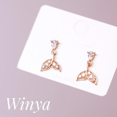 【winya 韓國飾品 現貨 】正韓 美人魚尾巴耳環 限量現貨