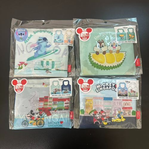 [新加坡限定] 迪士尼 環保購物袋 史迪奇 米奇 奇奇蒂蒂 榴槤 金沙酒店 環保袋 購物袋