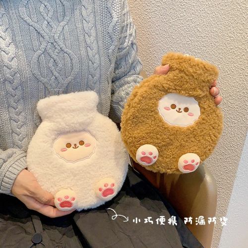 毛絨卡通熱水袋注水敷肚子可愛暖手寶女學生灌水式隨身便攜暖水袋