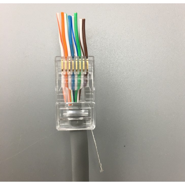 特賣中 全新 穿孔式 EZ CAT.6 三叉鍍金 單排 網路水晶頭 網路接頭 網線水晶頭 20PCS 100PCS