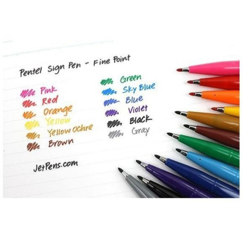 飛龍Pentel SES15C-6T 彩繪毛筆 柔繪筆6色套裝組 / SES15C-12T 柔繪筆12色套裝組