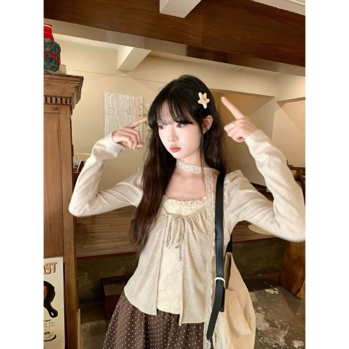 ????˚✿˖ 選品｜（1+1）奶油蕾絲層次感套裝?