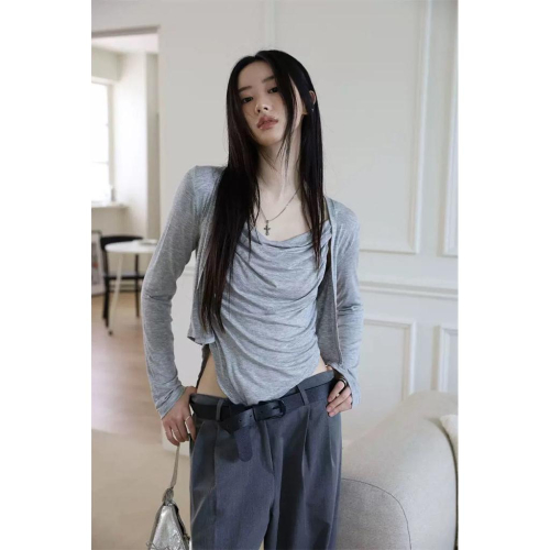 ????˚✿˖ 選品｜韓系質感慵懶修身吊帶內搭小罩衫