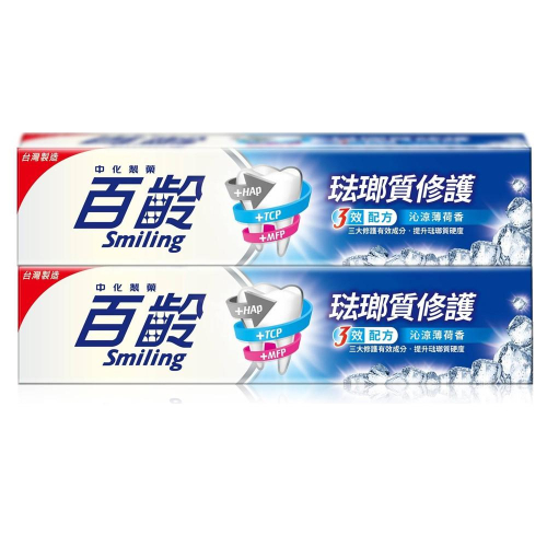 百齡Smiling 琺瑯質修護牙膏-沁涼薄荷 150gX2 (兩入組)
