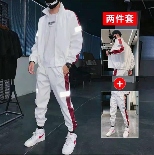 套裝 運動休閒男工裝服團體服反光條勞保汽修車間工作服女可印LOGO