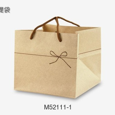 【嚴選SHOP】牛皮蝴蝶結 牛皮紙袋 平放袋 禮盒袋 乳酪盒袋 購物袋 外賣袋 手提袋 蛋糕袋 包裝袋 【D089】