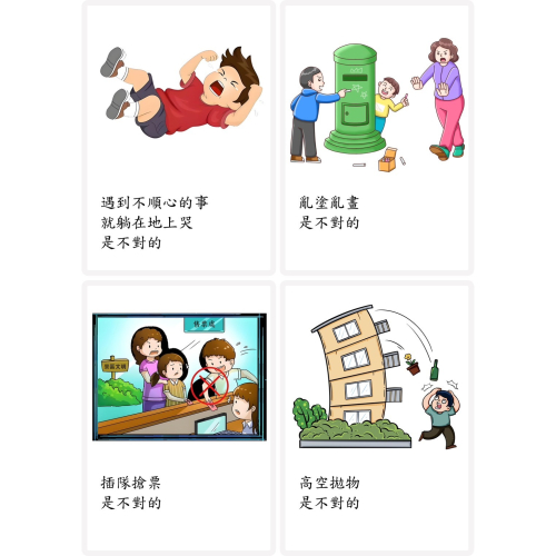 行為認知教育卡片 兒童益智卡片
