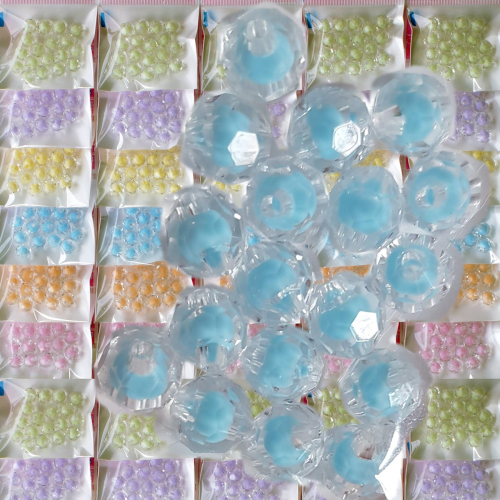 西西手工藝材料 28513 透明中染珠中珠粗角E8mm(18入) 馬卡龍串珠DIY 手鍊手環項鍊 珠鏈 辦活動 滿額免運