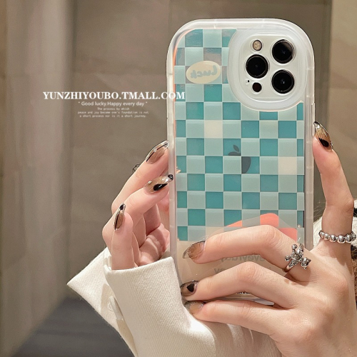 ins棋盤格適用iphone13/12pro max蘋果11手機殼iphonex軟硅膠xsmax鐳射x/xr日韓8plu