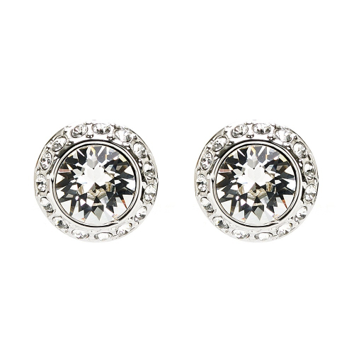【SWAROVSKI施華洛世奇】Angelic 圓形耳釘 (白色, 鍍白金色) __DVSHOP保證正貨台灣現貨不用等