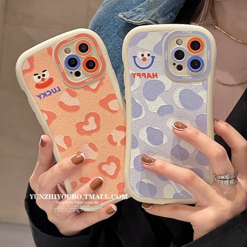 ins韓風豹紋適用iphone13/12promax蘋果11手機殼iphonex硅膠xsmax皮紋xr日韓8plus女款