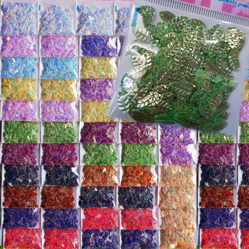 西西手工藝材料 61408 五彩亮片-麥穗花5x10mm約3g 美甲迷你亮片有洞小亮片手縫 舞臺服裝材料美勞作 滿額免運