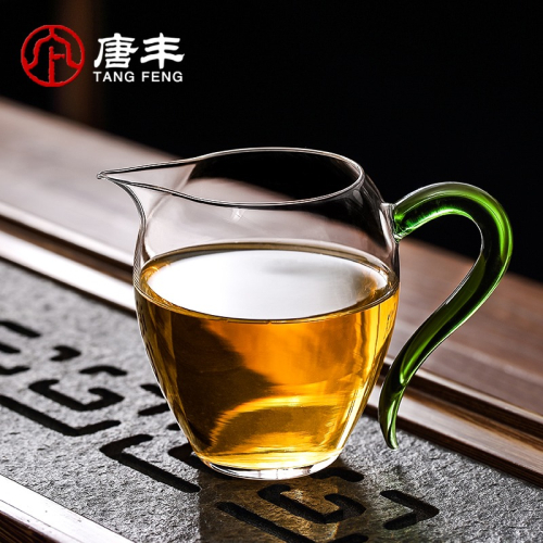 玻璃公道杯帶手柄防燙家用大容量耐熱分茶器小清新貪心杯單個茶海