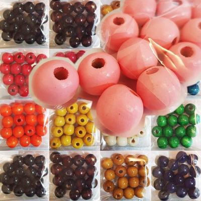 西西手工藝材料 26179 木珠超值包#1516(約15入)約15x16 圓珠 大孔珠大珠子 捕夢網 串珠手鍊 滿額免運