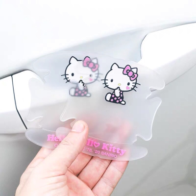 正品 可愛Kitty汽車門把手 保護條 門貼 防磨 貼膜 隱形 可愛裝飾