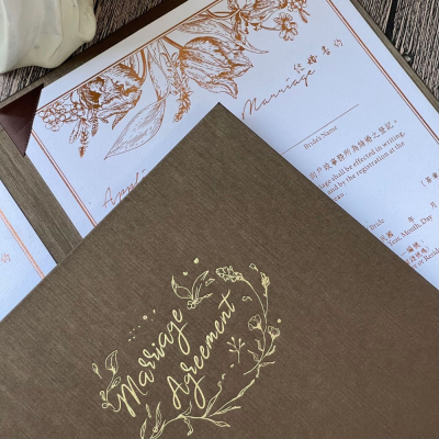 美式結婚書約O直式O咖啡金O結婚證書夾O二張書約組