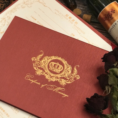 結婚書約O紅色O結婚證書O婚約書O三張書約組
