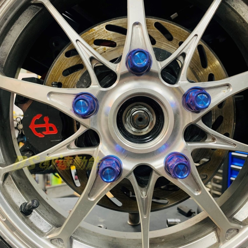 DS馭速動能-RIVAL RACING 輪框螺帽 M12 後輪螺母 土豪金/帝王黑/鈦藍色 MMBCU/DRG 一組5顆
