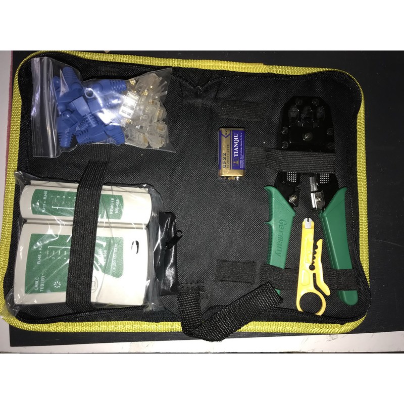 三用網路壓線 夾線鉗 網路線測試器 測試工具包+9V電池~RJ002